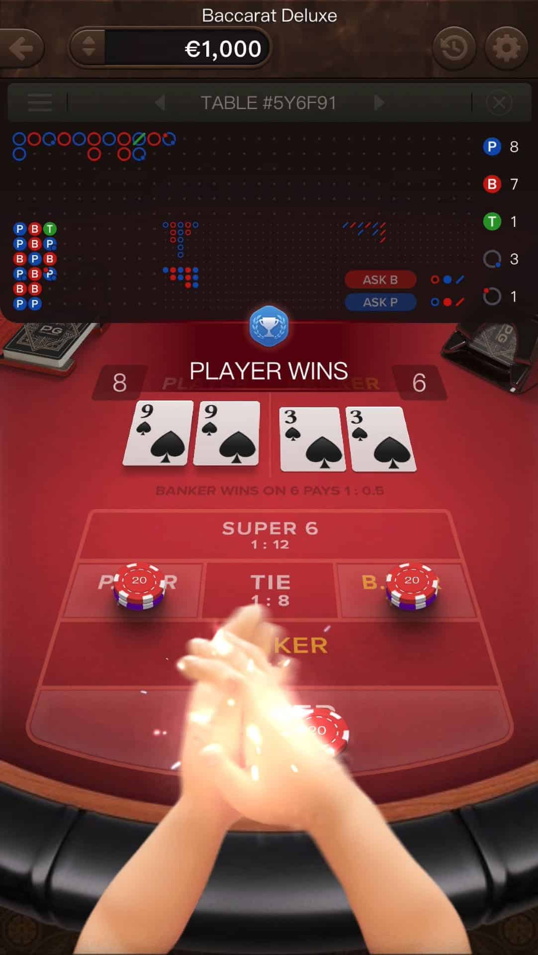 Baccarat Deluxe Wins