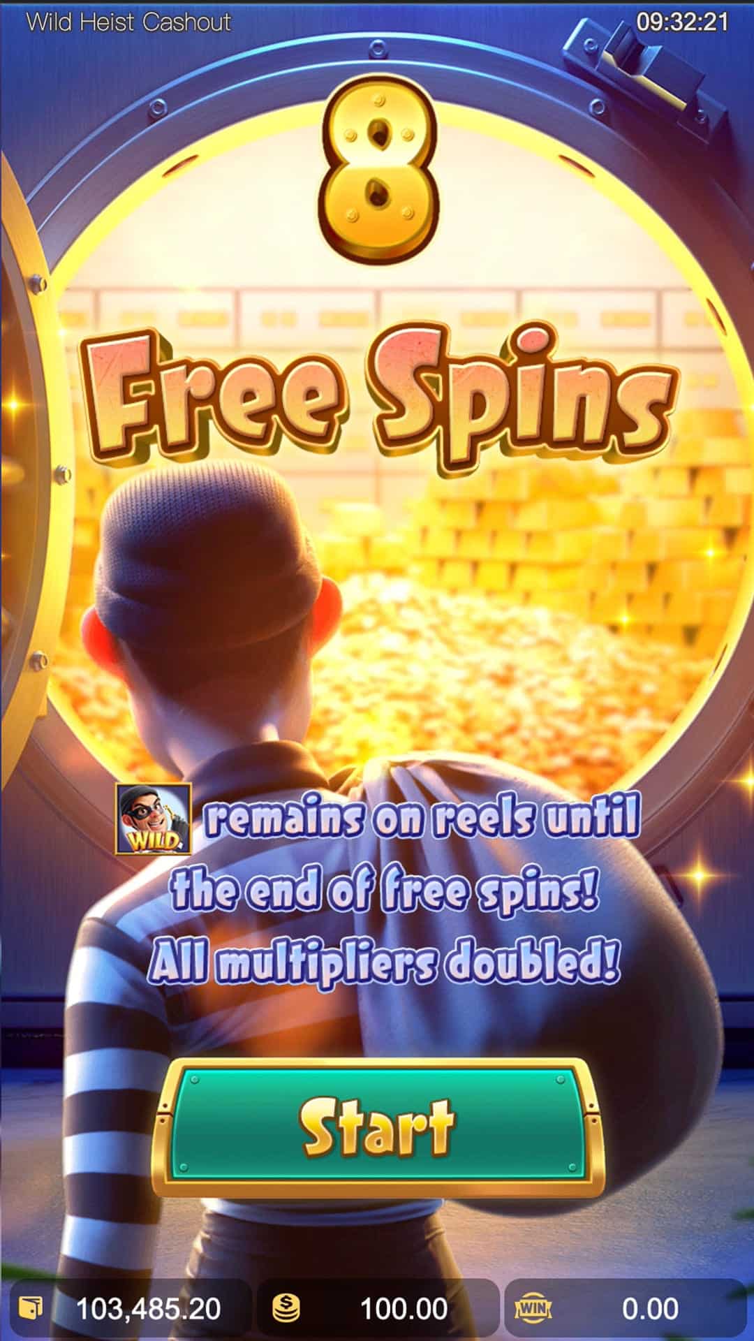 Wild Heist Cashout freespins